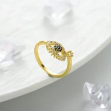 Chaobang 1入鑽石水滴形精美單戒指，可調大小，優雅閃耀，適用於女性、派對、音樂節、約會、禮物和夏日度假，適合日常佩戴 - J518 - 查看 21