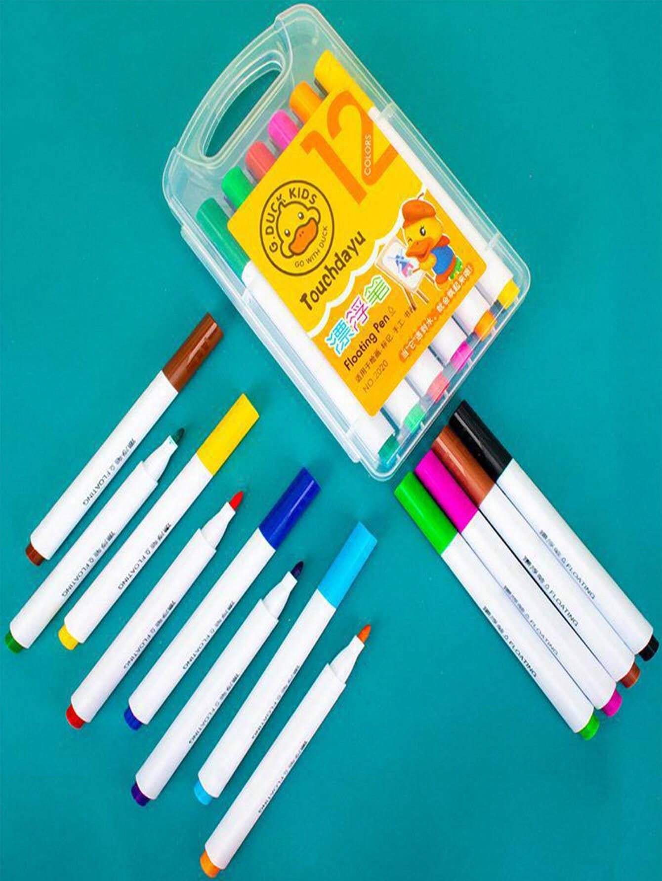 4pcs Magic Erasable Whiteboard Marker Pens For Kids, 12 Colors Floating