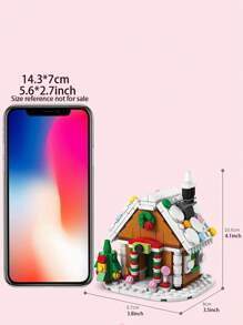 Conjunto de Blocos de Montar 6 em 1 com Papai Noel, Boneco de Neve, Rena, Árvore de Natal, Trenzinho Pequeno, Casa de Natal, Casa de Pão de Mel, Trenó da Rena, Bolo de Natal, Casa de Waffle, Caixa de Música de Árvore de Natal, 14+ anos, Modelo Educativo DIY para Montagem, Decoração de Festa de Natal, Blocos de Montar de Trem, Decorações de Árvore de Natal, Blocos de Montar de Carros - Multicolorido - Visão 10