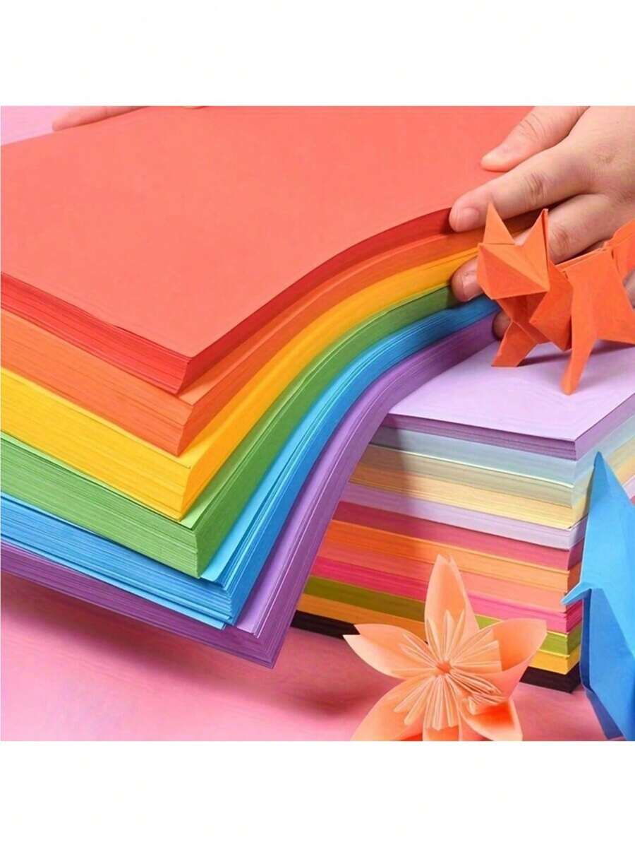 一包多色A4打印紙，影印紙，草稿紙，手工紙，卡紙，摺紙，工藝紙材料，適用於辦公室和DIY項目。 多色A4打印紙，影印紙，草稿紙，手工紙，卡紙，摺紙，工藝紙材料，適用於辦公室和DIY項目 - 彩色 - 查看 1
