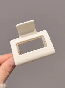 4 pièces Clips pour cheveux en plastique léger de taille moyenne noirs, blancs, marrons, kaki de 4,6 cm/1,81 pouces carrés. Accessoires capillaires élégants et polyvalents de couleur unie de haute qualité, convenant pour la sortie quotidienne, décontracté, la fête, les déplacements, les vacances, le lavage du visage, la douche, le maquillage, l'assortiment de tenues, les clips pour cheveux, les pinces à cheveux