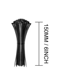 200 Peças Abraçadeiras de Cabo Resistente Abraçadeiras de Plástico, 4", 6", 8", 10", 50 lb de Resistência à Tração, Abraçadeiras Auto-travantes em Nylon Preto, Adequadas para Uso Interno e Externo - Multicolorido - Ver 9