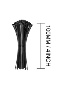200 Peças Abraçadeiras de Cabo Resistente Abraçadeiras de Plástico, 4", 6", 8", 10", 50 lb de Resistência à Tração, Abraçadeiras Auto-travantes em Nylon Preto, Adequadas para Uso Interno e Externo - Multicolorido - Ver 8