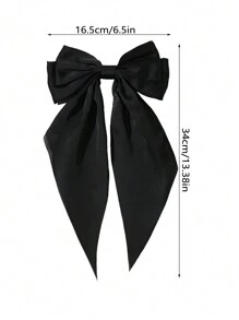 2入組女孩大蝴蝶結髮夾，優雅多變復古時尚髮飾，適用於日常佩戴和裝飾，可愛（黑色和米色）