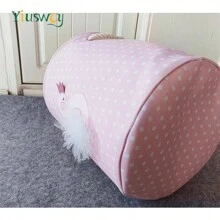 Yiuswoy 1 件天鹅图案折叠布艺洗衣篮闪亮城堡洗衣篮玩具收纳篮适用于卧室、游戏室、浴室、家居装饰 - 彩色 - 查看 4