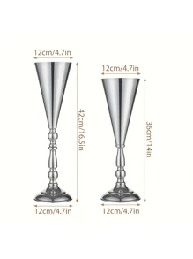 2pcs Set Trumpet Vase, Electroplated Vase For Table Decoration, Wedding & Holiday Decor Gifts Birthday Graduation Home Decor Room Decor Flower Vase Glass Vase