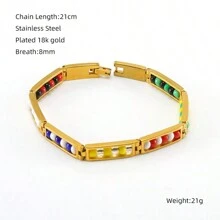 1 pièce Bracelet en acier inoxydable de mode de personnalité pour femmes, bijoux de bracelet en acier de titane de couleur or 18K