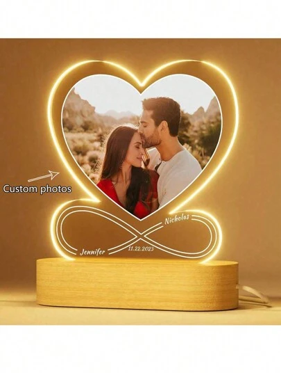Personalized Gifts Night Light - Love Lamp Customized Gifts For Women Men Couple Wedding Anniversary, Customizable Gifts For Him Her Boyfriend Girlfriend - Infinite Love,Mother's Day Gift 1pc ,Ornamental Exquisite,Modern,High-Quality Custom,Personalized,Unique Ideal Gifts For Him Her,Family,Friends,Boyfriend,Girlfriend,Dad,Mom For Anniversaries,For Birthdays,For Valentine's Day,For Mother's Day,For Children's Day,For Father's Day,For Graduation,For Weddings,For Housewarming School,Home,Office, Valentine Day, Valentine Day Decor