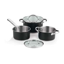 San Ignacio Set di 5 pezzi (2 padelle con coperchio + casseruola) in acciaio con coperchio ind reeco round - Multicolore - Visualizzare 7