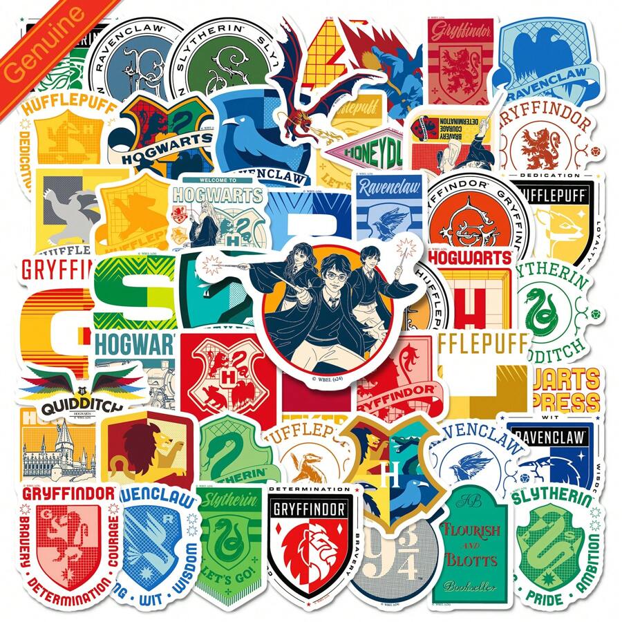 Harry Potter 50Pcs Hogwarts Four Great Colleges Badge Props Vinyl