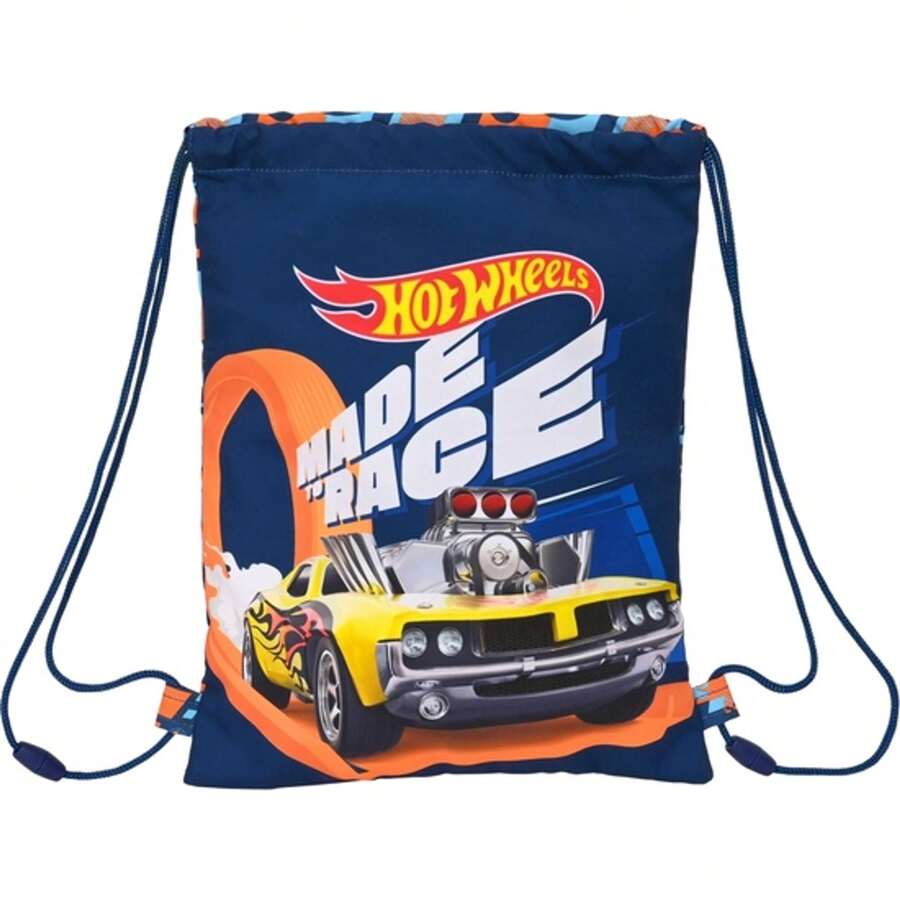 Safta Junior Hot Wheels "Speed Club" Flat Bag - Officially Licensed Flat Bag - Elegant Design - Ideal For Daily Use - Lightweight Material - Adjustable Drawstring Closure - 彩色 - 查看 1