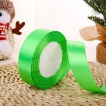 1 pieza/6 piezas Cinta de regalo de unicolor, Pinza de pelo hecha a mano, Cinta de satén de 1 pulgada x 25 yardas, Cinta para decoración de bodas y fiestas, Cinta para hacer coronas, Cinta para hacer lazos, Cinta para hacer ramos de pelo, Manualidades y costura, Navidad - Multicolor - Ver 21