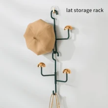 SHOULI 1件,帽子收纳神器,门后壁挂式免打孔帽子收纳架,宿舍多功能棒球帽收纳架,适用于进门走廊、浴室、卧室衣柜、收纳柜、居家收纳,适合家庭或宿舍使用。 - 綠色 - 查看 2