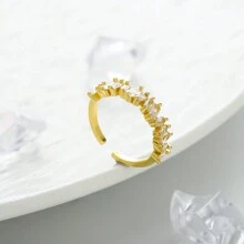 Chaobang 1入鑽石水滴形精美單戒指，可調大小，優雅閃耀，適用於女性、派對、音樂節、約會、禮物和夏日度假，適合日常佩戴 - J518 - 查看 17