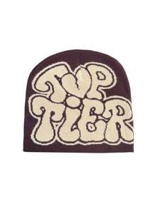 1pc Jacquard Letter TOPTIER Knitted Hat, Outdoor Sunshade Casual Cap Adjustable For Spring/Autumn, Suitable For Travel/Beach/Vacation, Sun Hat Y2K Style Youth Cap - 1PC - View 10