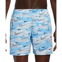 Nike Men's Flock Logo-Print 5" Swim Trunks - Aquarius Blue - View 3