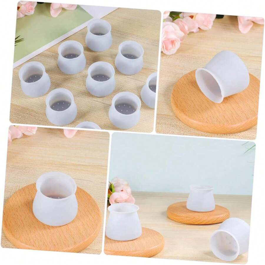 12 Miếng Cao Su Chân Ghế Bảo Vệ Sàn Tấm Lót Đồ Nội Thất, Tấm Bảo Vệ Chân Ghế Quầy Bar, Sàn Im Lặng Không Trầy Xước Phù Hợp Với Chân Bàn Vuông Tròn Có Thể Co Giãn Linh Hoạt (/Xám/Hồng/Trắng) - Hồng - Xem 1