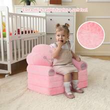 Toddler Chair Comfy,Foldable Princess Kids Couch For Girl, Toddler Recliners For Kids Age 1-4, Kids Sofa Bed Fold Out - Hồng - Xem 4