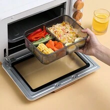 1 hộp đựng cơm trưa bằng nhựa vuông có ngăn chia có thể tháo rời, hộp đựng cơm bento chống rò rỉ kèm dao kéo, hộp đựng thực phẩm an toàn cho lò vi sóng có thể tái sử dụng, thích hợp cho văn phòng, trường học, cắm trại, nhà bếp, Giáng sinh - Một kích thước phù hợp với tất cả - Xem 11