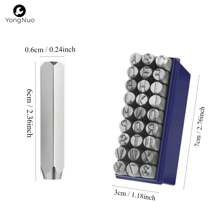 1入組字母印章套裝，金屬字母壓花套裝，字母印章套裝，包括A-Z，5mm鋼字母壓花DIY工具，適用於皮革、黃銅、鋁、低碳鋼等金屬及珠寶、皮革、木材等物料的印製 - 灰色 - 查看 2