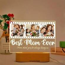 Customized Light Up Plaque For The Best Mom, Unique Picture Frames With Night Light, Personalized Acrylic Plaque With Photo, Birthday Presents For Mom, Gifts For The Best Mom Ever Graduation - Multicolor - View 6