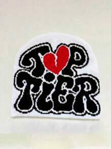 1pc Jacquard Letter TOPTIER Knitted Hat, Outdoor Sunshade Casual Cap Adjustable For Spring/Autumn, Suitable For Travel/Beach/Vacation, Sun Hat Y2K Style Youth Cap - 1PC - View 9