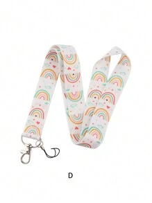 1 pièce Porte-cartes mignon arc-en-ciel avec cordon