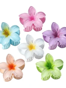 3 Piranha Flower Shape Hair Clip Women Fashion Hairstyles Clip Roses Daily Use Accessory Claw Clip 3 UNITS - Màu Hoa hồng đỏ - Xem 5