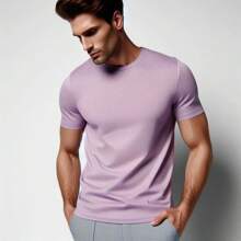 PLAYERA T-SHIRT HOMBRE, MANGA CORTA,SLIM FIT - Lila Púrpura - Ver 1