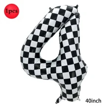 Bóng bay kỹ thuật số ca rô 40 inch lớn màu đen và trắng số 0-9 dùng để trang trí tiệc sinh nhật xe đua, Giáng sinh - bàn cờ đen trắng - Xem 15