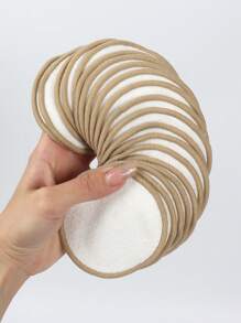 5/10/20 片装卸妆棉带储物袋，柔软可重复使用，适用于清洁剂，可清洗可重复使用的圆形竹垫，适合所有皮肤类型 - 彩色 - 查看 4