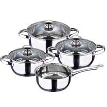 Batería de cocina 7 piezas SAN IGNACIO Faro fabricada en acero inoxidable apta para todo tipo de fuegos - Multicolor - Ver 1