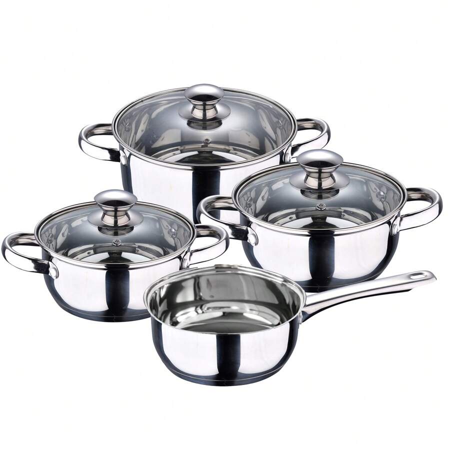 Batería de cocina 7 piezas SAN IGNACIO Faro fabricada en acero inoxidable apta para todo tipo de fuegos - Multicolor - Ver 1