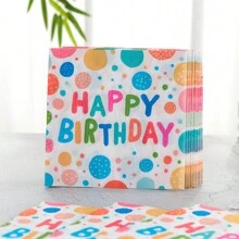 Happy Birthday Party Supplies Set, Disposable Paper Birthday Plates, Napkins, Cups And Colorful Decoration Items, Stylish Party Gift,Christmas