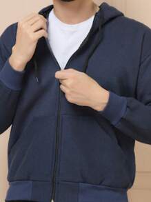 Men Sweatshirts - Navy Blue - View 2