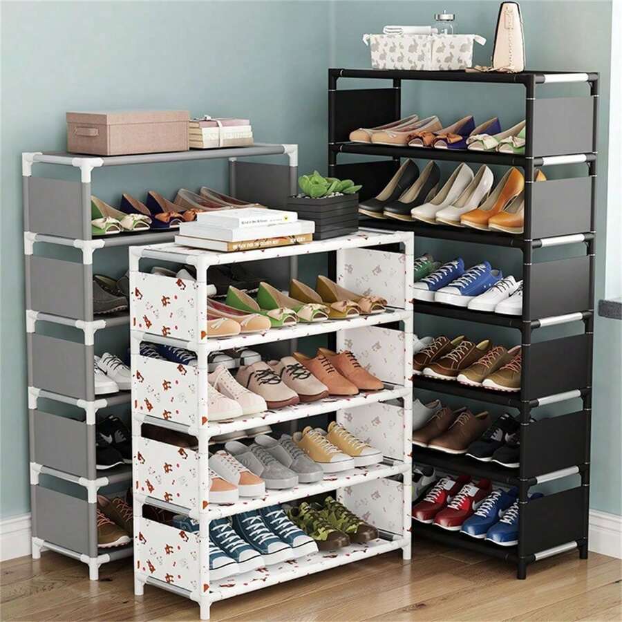 1pc Multi-Layer Plastic Storage Shoes Rack, Free Standing Shoes Rack, Easy Assembled Shoes Storage Shelf, Large Capacity Shoe Shelf, Suitable For Entryway, Hallway, Bedroom, Bathroom, Living Room