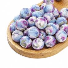 10入15mm美麗的花卉系列印花矽膠圓珠，適用於DIY汽車掛件，鑰匙扣，手鍊，筆掛飾，珠寶裝飾 - 彩色 - 查看 10