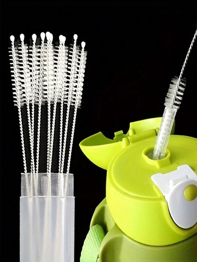 5pcs Reusable Stainless Steel Cleaning Brushes - Perfect For Cleaning Glass, Silicone, Metal Straws, Etc.! Great For Easter, Teacher's Day, Birthday, Christmas Gifts. Straw Cleaning Tool, Suitable For College Students, Portable, Dorm Straw Cleaning Brush.