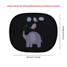 2pcs Car Sun Shade Cover Side Window PVC Electrostatic Film With Suction Cup Cartoon Sunscreen Heat Insulation Shield - Multicolor - View 4