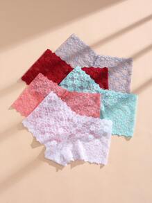 8pcs Women's Multi-Colored Sexy Lace Panties, Low Waist Hollow-Out Temptation Boyshorts Lingerie