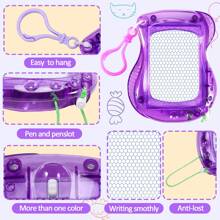 12 件装儿童迷你磁性画板可擦除迷你涂鸦板背包钥匙扣夹画板 4 英寸书写板 适合男孩和女孩派对礼物（配件和颜色随机）圣诞礼物，儿童圣诞礼物，儿童圣诞礼物 - 彩色 - 查看 6