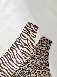 6入組女士多色豹紋無痕丁字褲，性感 - 彩色 - 查看 5