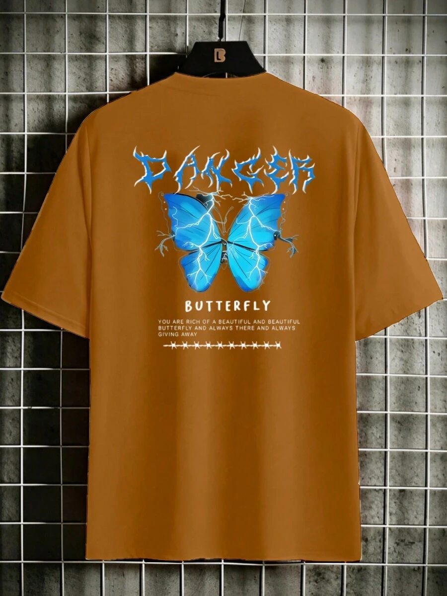 Men T-Shirts - 卡其色 - 查看 1