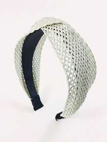 1pc Chic Boho Straw Knot Headbands - Handcrafted, Comfortable & Versatile - Wide Woven Hoop For Women Beach Holidays - Fashionable Hair Accessory For Stylish Vacation Looks - Coffee - View 4