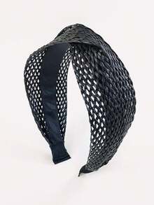 1pc Chic Boho Straw Knot Headbands - Handcrafted, Comfortable & Versatile - Wide Woven Hoop For Women Beach Holidays - Fashionable Hair Accessory For Stylish Vacation Looks - Coffee - View 5