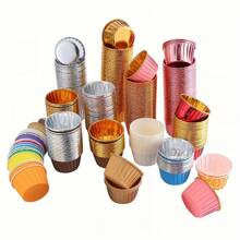 Bộ 50 Cốc Làm Bánh Muffin Bằng Nhôm Bóng Đầy Màu Sắc – Chịu Nhiệt, Lót Bánh Có Thể Tháo Rời Để Nướng, Phụ Kiện Nhà Bếp Bền Đẹp - Nhiều màu - Xem 5