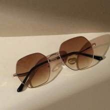 1 piezas gafas de sol vintage con marco metal muy elegante , para uso diario, playa , calle , con proteccion UV - Marrón - Ver 2