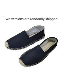 Canvas Fishing Shoes For Men, Breathable Deodorizing Slip-On Espadrilles, Lightweight Woven Casual Vacation Shoes, Linen Fabric Low-Top Black/White Flat Loafers, Breathable Slip-On Shoes For Travel & Leisure, Unisex Rope-Soled Shoes - Black - View 6