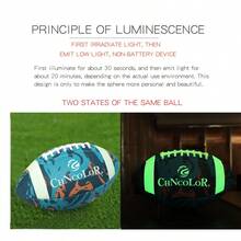 1 pelota de fútbol americano fluorescente estándar para entrenamiento al aire libre y juego recreativo con diseño oficial de fluido estándar de pelota de rugby - verde oscuro RL004 - Ver 3