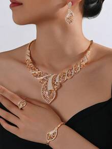 Sang trọng Ngọc trai Giả & Đầy màu sắc Khối Zirconia  4pcs Trang sức cô dâu Bộ Đối với , Ả Rập Ả Rập Lễ cưới - Đầy màu sắc - Xem 2